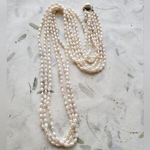 Vintage Freshwater Rice Pearl Necklace